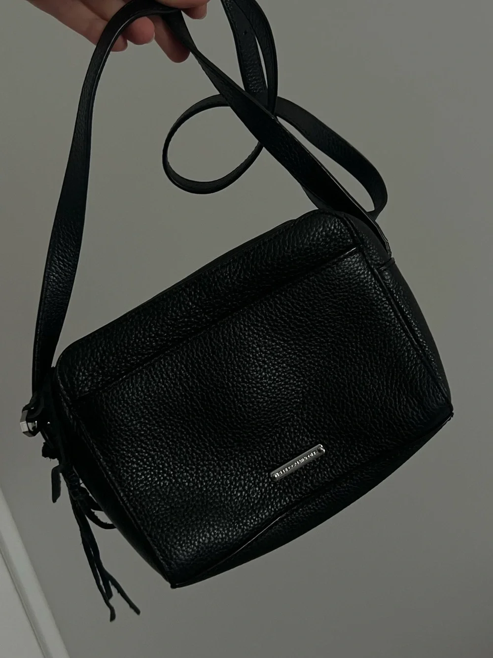 Rebecca Minkoff Black Pebbled Leather Crossbody Messenger